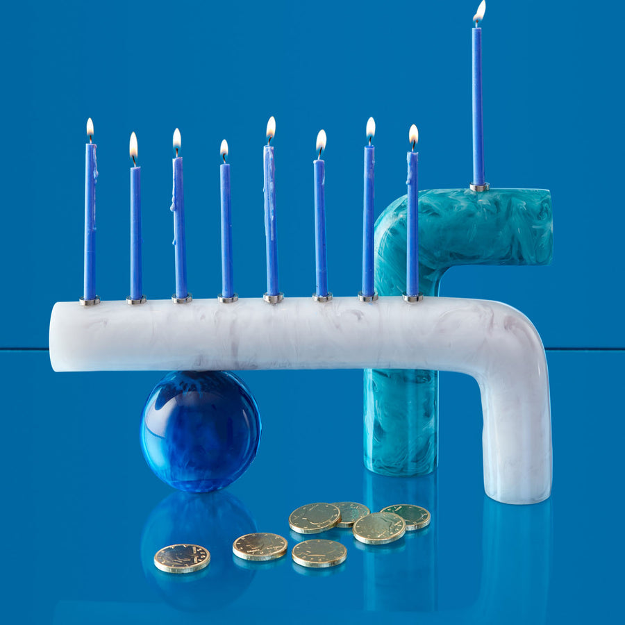 Marbleized Curved Candle Holder | Jonathan Adler Mustique | Oroa.com