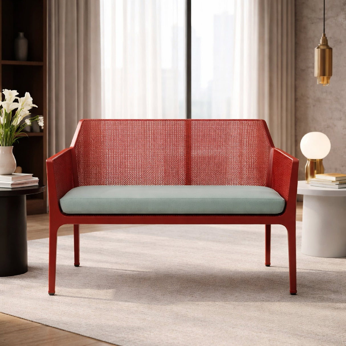   Outdoor Perforated 2-Seater Bench | Oroa.com