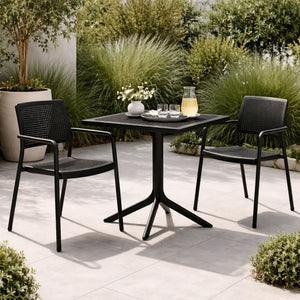   Perforated Square 4-Spoke Outdoor Dining Table | Oroa.com