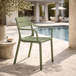   Regenerated Fiberglass Outdoor Dining Armchair | Oroa.com