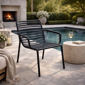   Slatted Stackable Outdoor Lounge Chair | Oroa.com