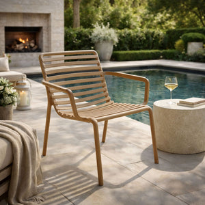   Slatted Stackable Outdoor Lounge Chair | Oroa.com