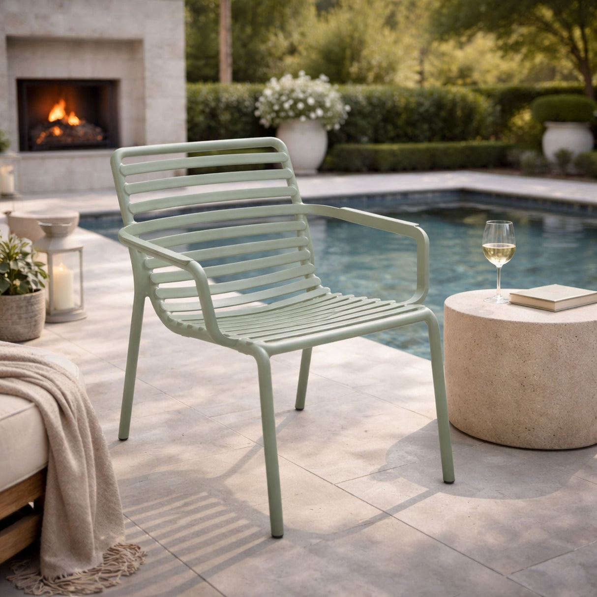   Slatted Stackable Outdoor Lounge Chair | Oroa.com