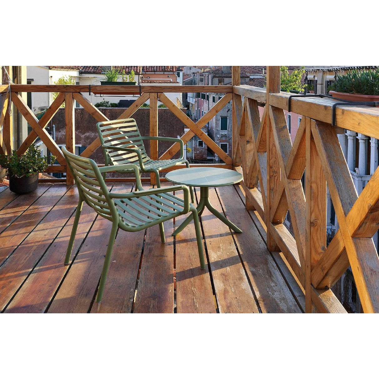   Slatted Stackable Outdoor Lounge Chair | Oroa.com
