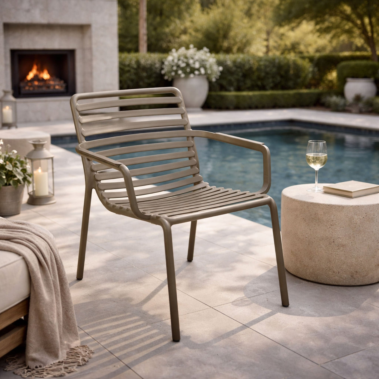   Slatted Stackable Outdoor Lounge Chair | Oroa.com