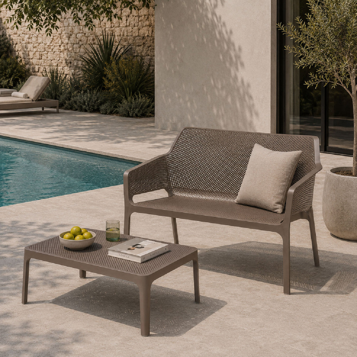   Outdoor Perforated 2-Seater Bench | Oroa.com