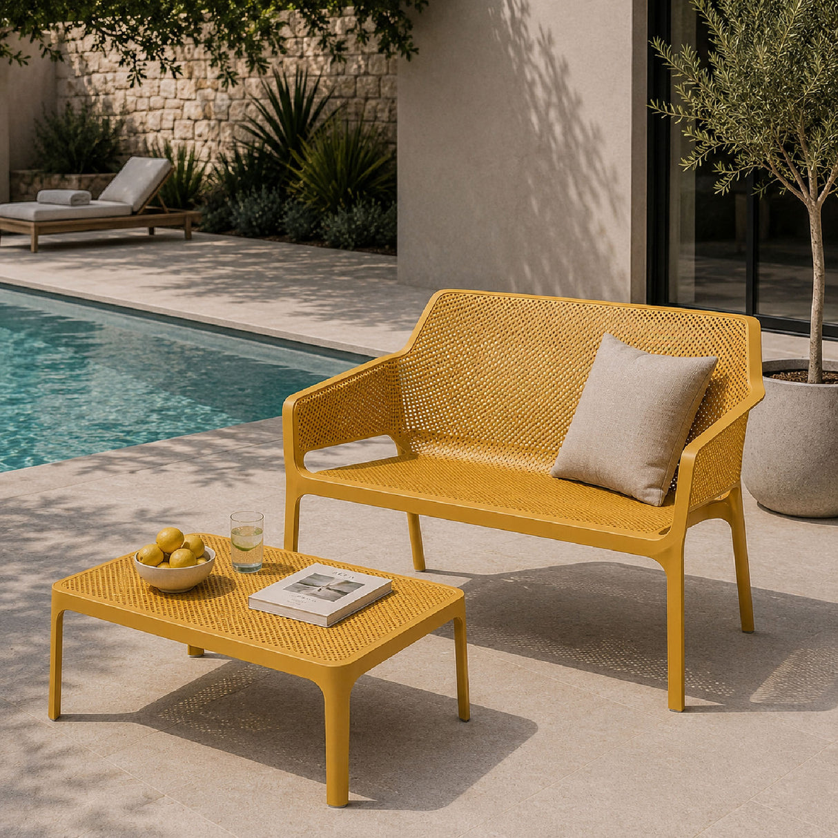   Outdoor Perforated 2-Seater Bench | Oroa.com
