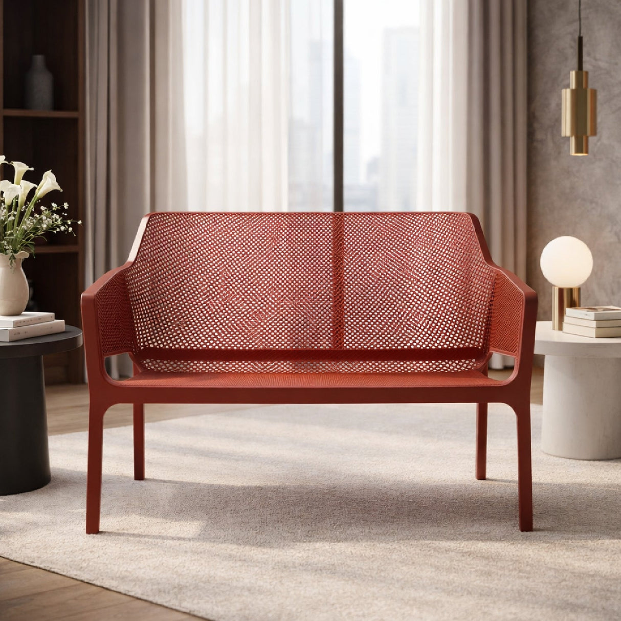   Outdoor Perforated 2-Seater Bench | Oroa.com