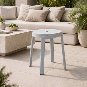   Regenerated Fiberglass Round Outdoor Stool | Oroa.com