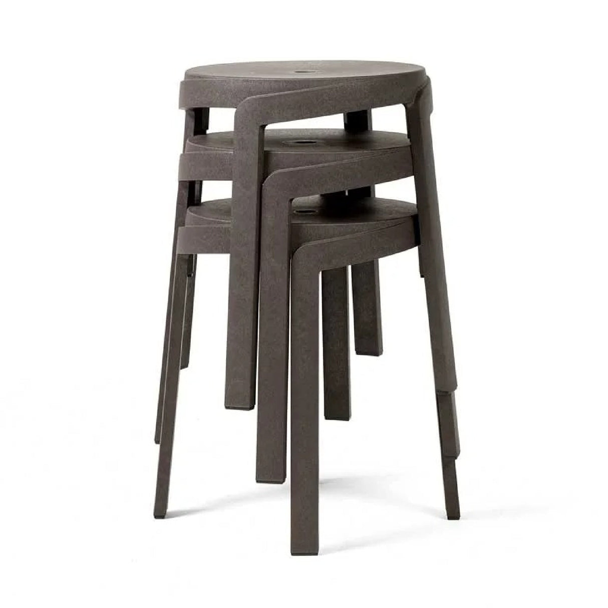   Regenerated Fiberglass Round Outdoor Stool | Oroa.com