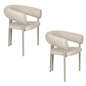   Modern European furniture - Beige Curved Dining Armchairs (2) - www.oroa.com | Oroa.com
