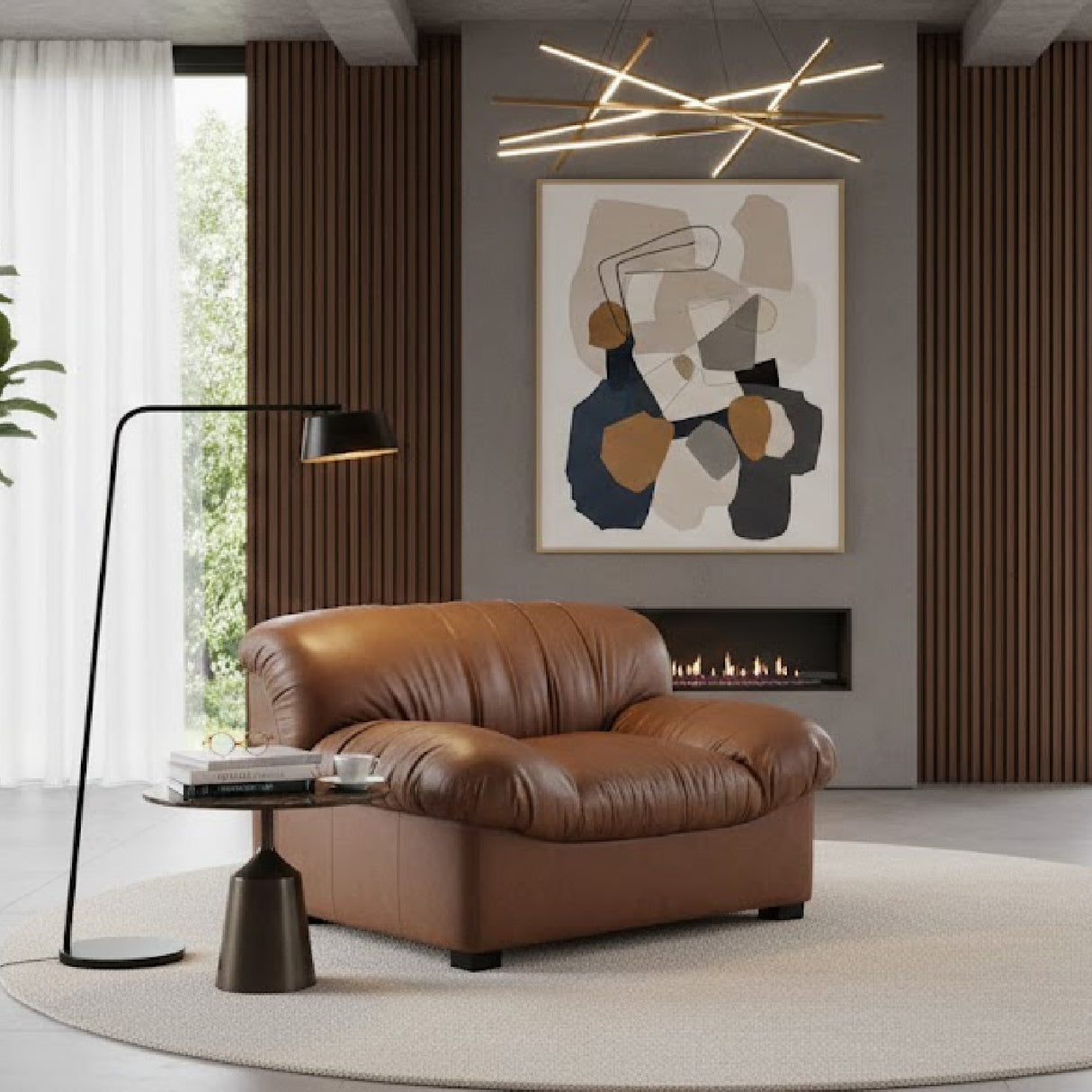 Vintage-Inspired Wrinkled Lounge Chair | Novi Living Halston | Oroa.com