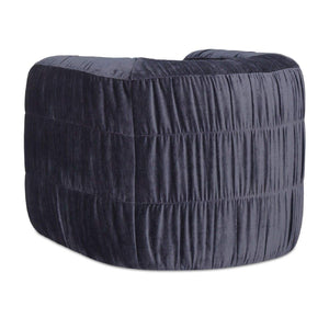   Blue Ruched Chenille Swivel Chair | Oroa.com