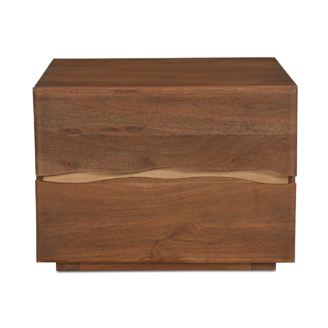 Modern European furniture - Solid Acacia 2-Drawer Nightstand - www.oroa.com