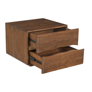 Modern European furniture - Solid Acacia 2-Drawer Nightstand - www.oroa.com