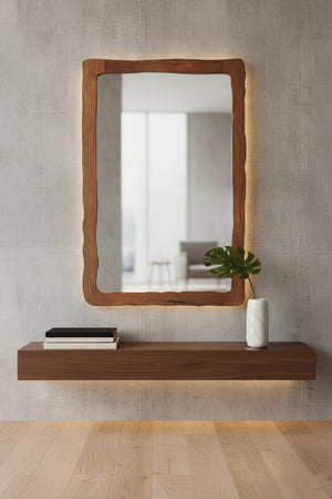 Brown Acacia Wood Mirror | Novi Living Ellis | Oroa.com