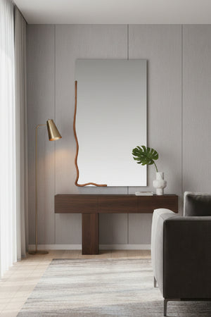 Modern European furniture - Acacia Squiggle Mirror L - www.oroa.com