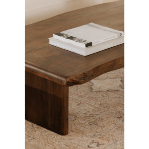 Modern European furniture - Brown Acacia Wood Coffee Table - www.oroa.com