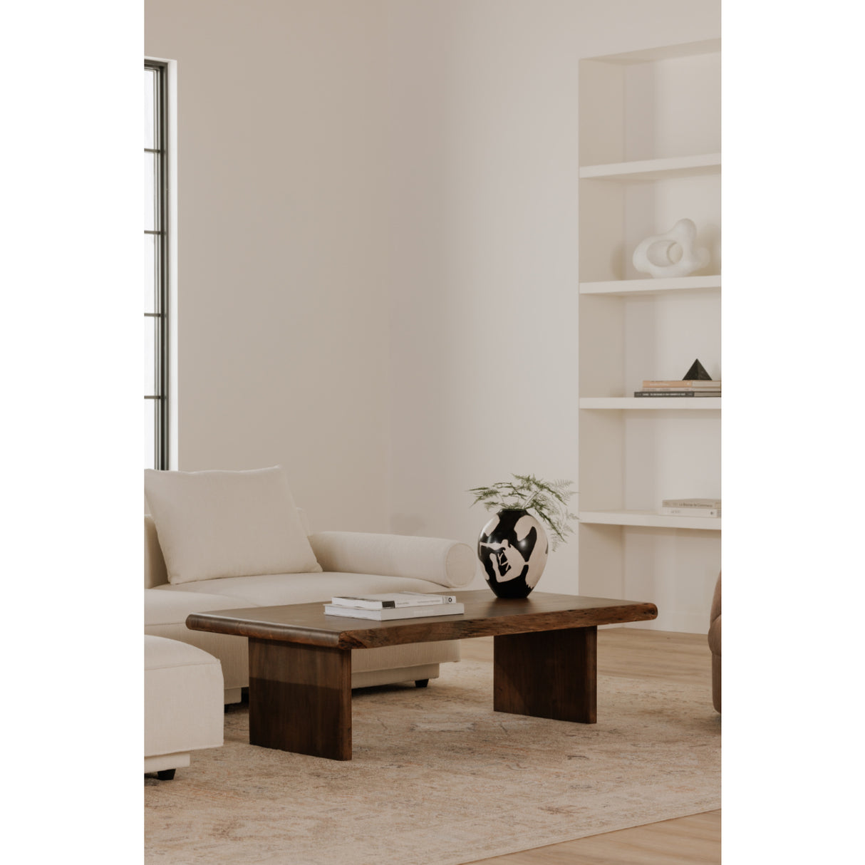 Modern European furniture - Brown Acacia Wood Coffee Table - www.oroa.com