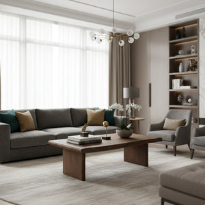 Modern European furniture - Brown Acacia Wood Coffee Table - www.oroa.com