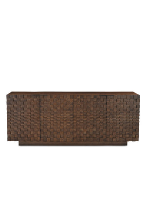   Modern European furniture - Geometric-Patterned Acacia 4-Door Sideboard - www.oroa.com | Oroa.com