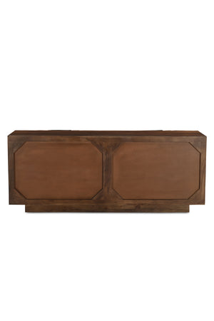   Modern European furniture - Geometric-Patterned Acacia 4-Door Sideboard - www.oroa.com | Oroa.com