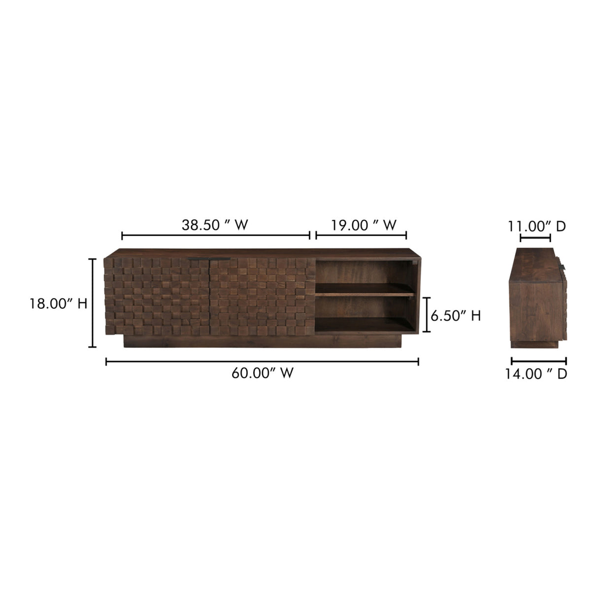   Modern European furniture - Acacia 2-Door Media Cabinet - www.oroa.com | Oroa.com