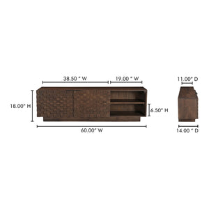   Modern European furniture - Acacia 2-Door Media Cabinet - www.oroa.com | Oroa.com