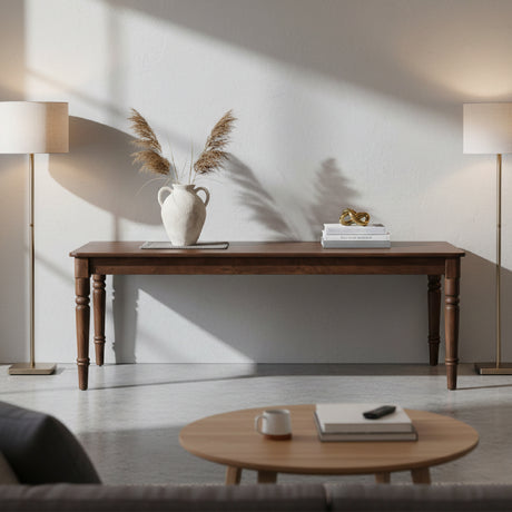 Modern European furniture - Brown Acacia Dining Table - www.oroa.com