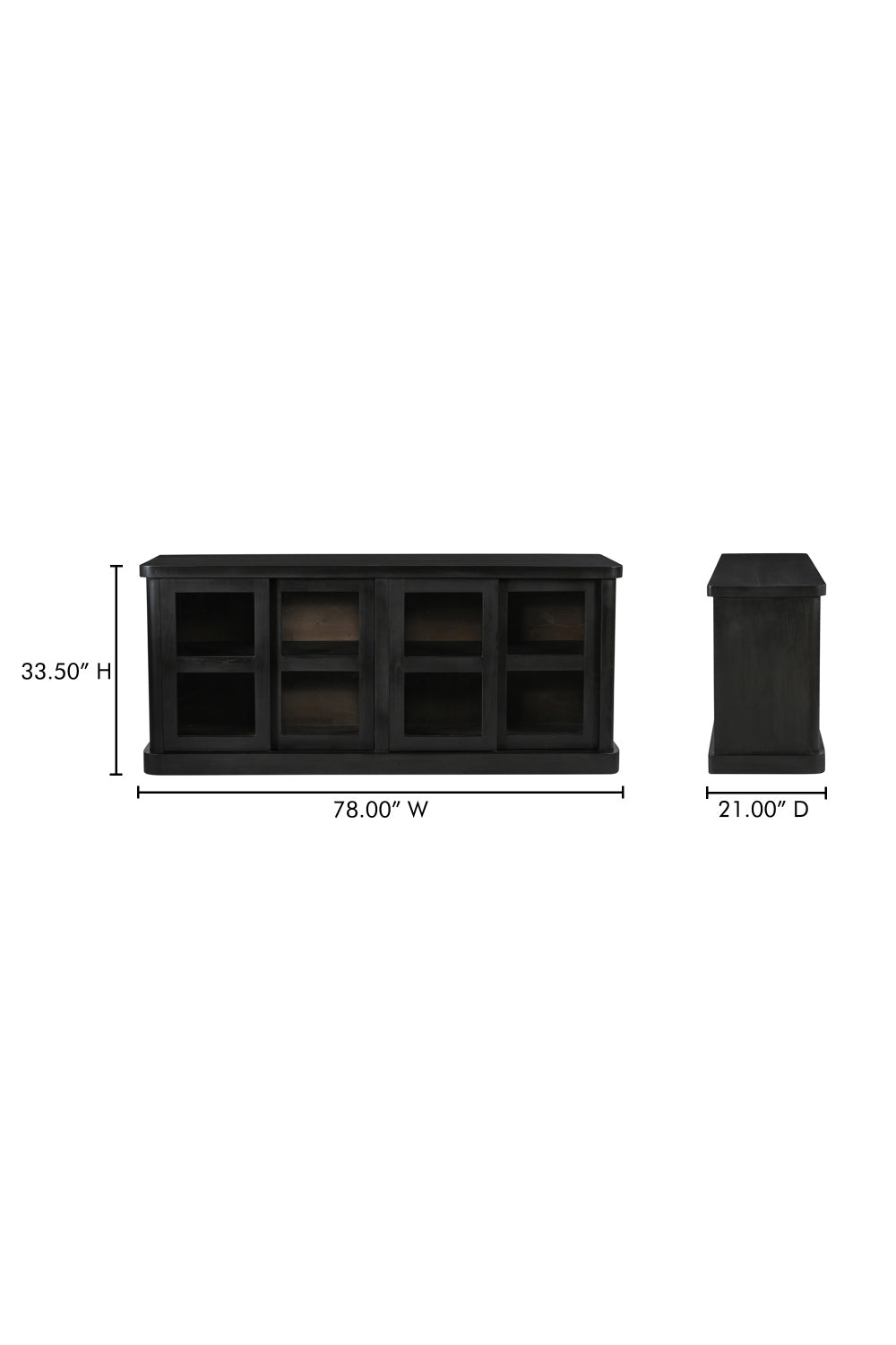 Modern European furniture - Black 4-Sliding Door Sideboard - www.oroa.com