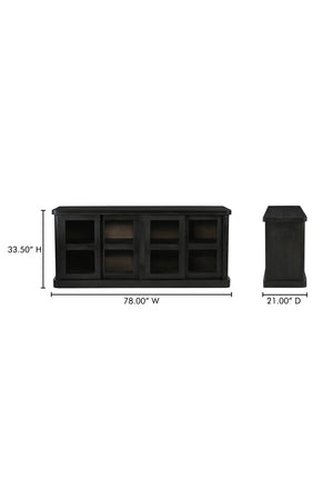 Modern European furniture - Black 4-Sliding Door Sideboard - www.oroa.com