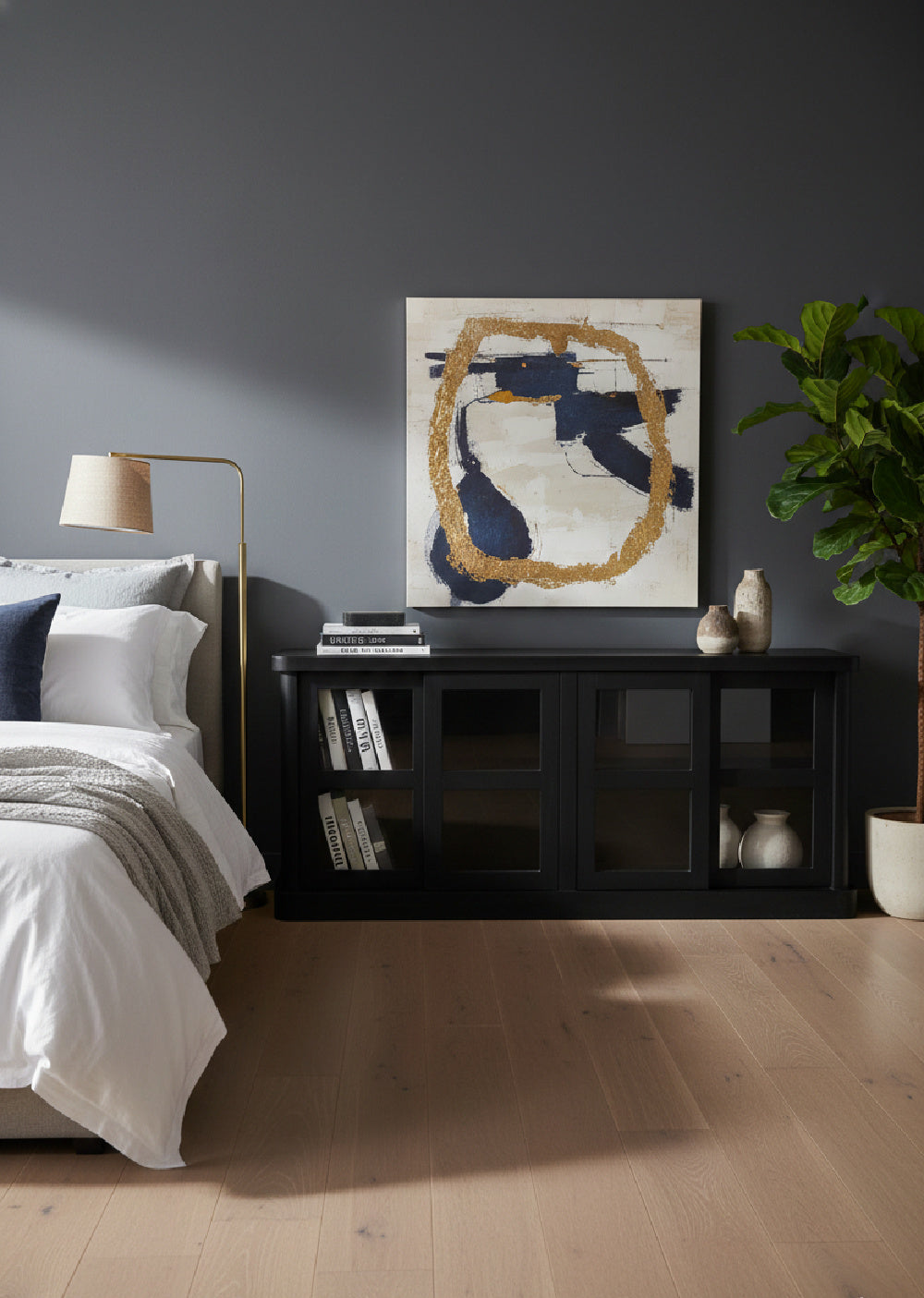 Modern European furniture - Black 4-Sliding Door Sideboard - www.oroa.com