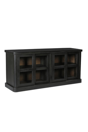 Modern European furniture - Black 4-Sliding Door Sideboard - www.oroa.com