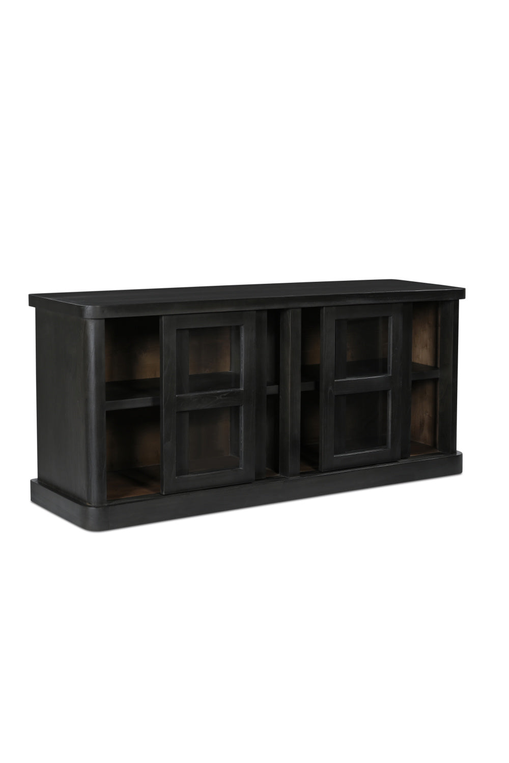 Modern European furniture - Black 4-Sliding Door Sideboard - www.oroa.com