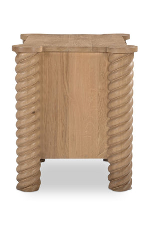   Modern European furniture - Oak Turned-Leg 2-Drawer Nightstand - www.oroa.com | Oroa.com