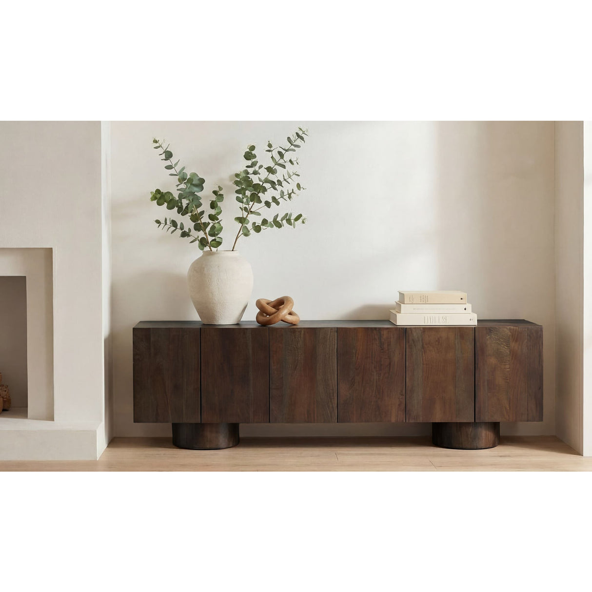 Modern European furniture - Neem Wood 6-Door Media Unit - www.oroa.com