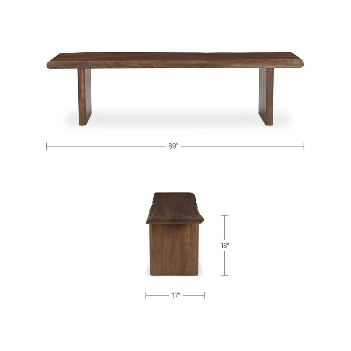 Modern European furniture - Brown Acacia Wood Dining Bench - www.oroa.com
