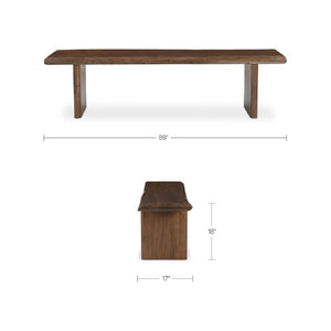 Modern European furniture - Brown Acacia Wood Dining Bench - www.oroa.com