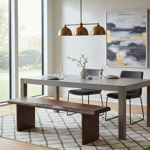 Modern European furniture - Brown Acacia Wood Dining Bench - www.oroa.com