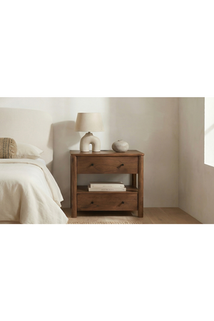   2-Drawer Wooden Charging Nightstand | Oroa.com
