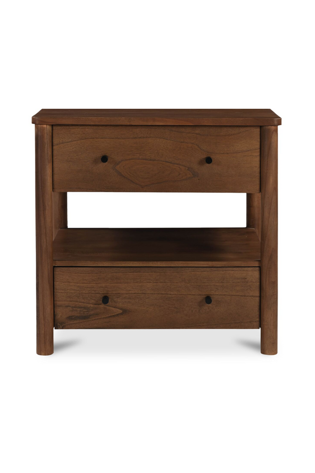 2-Drawer Wooden Charging Nightstand | Novi Living Lottie | Oroa.com