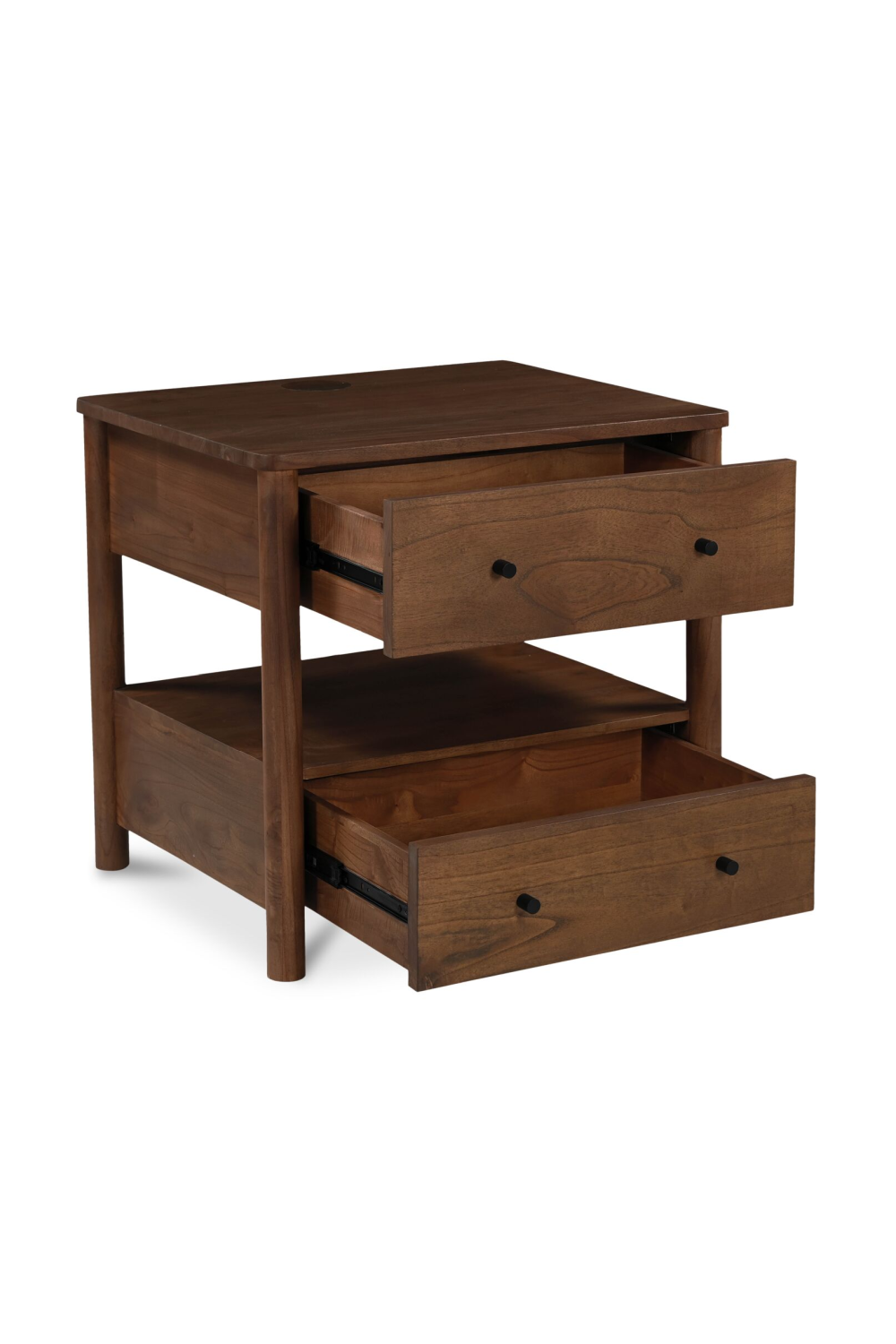   2-Drawer Wooden Charging Nightstand | Oroa.com