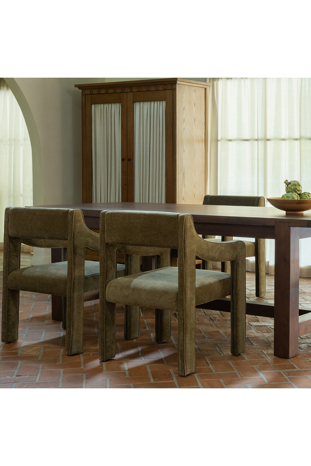   Brown Acacia Wood Dining Table S | Oroa.com