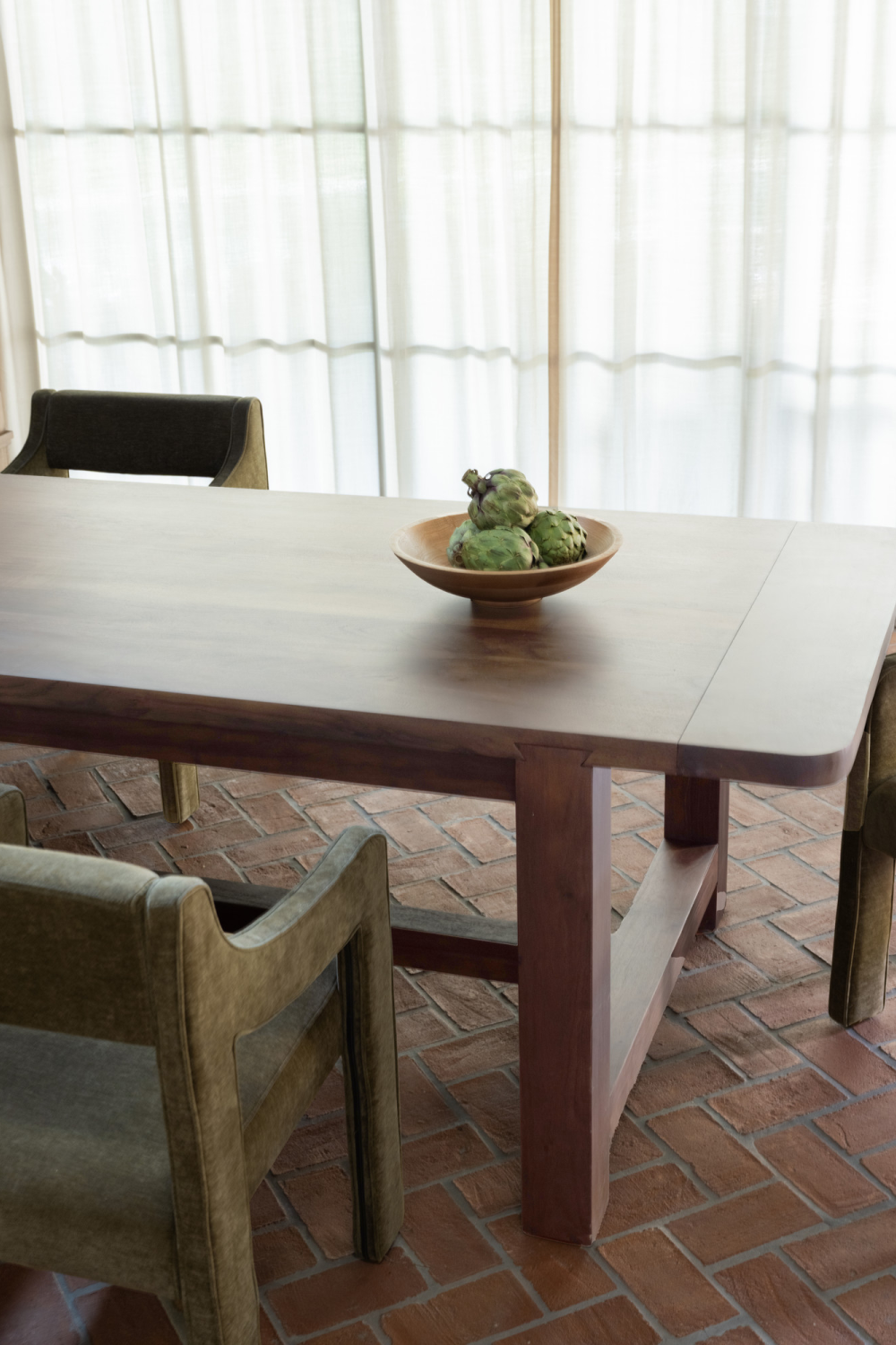   Brown Acacia Wood Dining Table S | Oroa.com