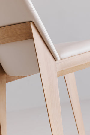 Modern European furniture - Oak Framed Padded Dining Chairs (2) - www.oroa.com