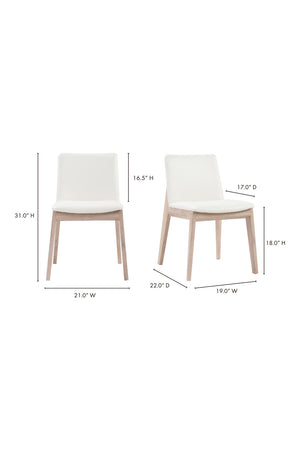 Modern European furniture - Oak Framed Padded Dining Chairs (2) - www.oroa.com