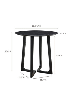 Black Solid Ash Counter Table | Novi Living Godenza | Oroa.com