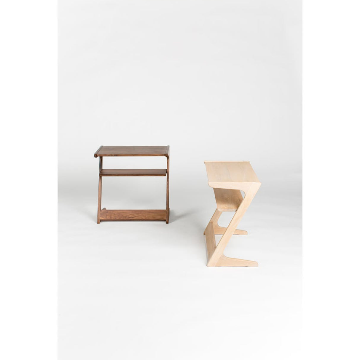 Modern European furniture - Matte Walnut Z-Shaped Accent Table - www.oroa.com