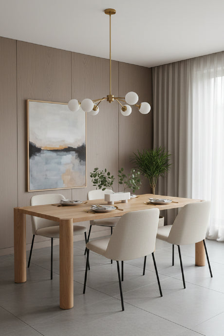 Natural Oak Dining Table | Novi Living Post | Oroa.com