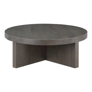 Modern European furniture - Oak Cross-Base Round Coffee Table - www.oroa.com